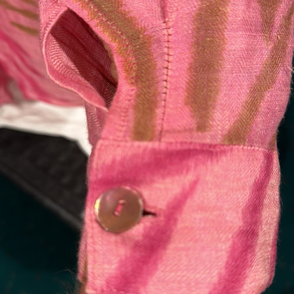 Vintage Kay Chapman pink silk and linen button down - Size 0 - Picture 5 of 6